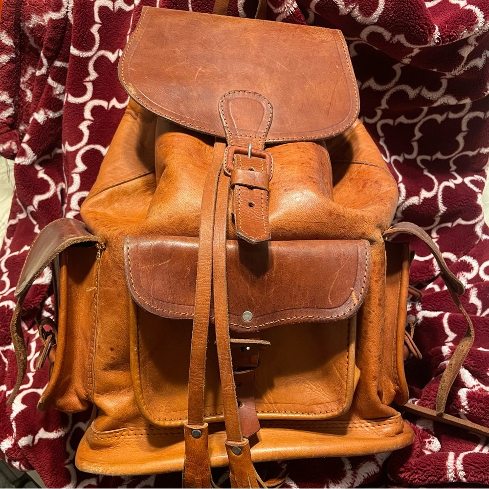 Vintage Leather Backpack for Men